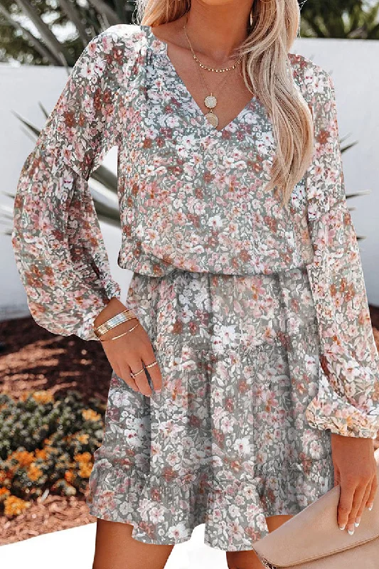 Pollen Floral Ruffle Tie Dress