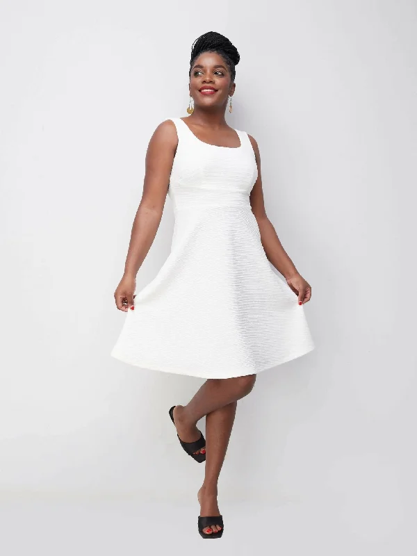 Twilight Collections Short & Mini Dresses Textured Polyester - White