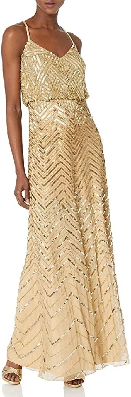 Adrianna Papell 91869160 Long Beaded Blouson Dress