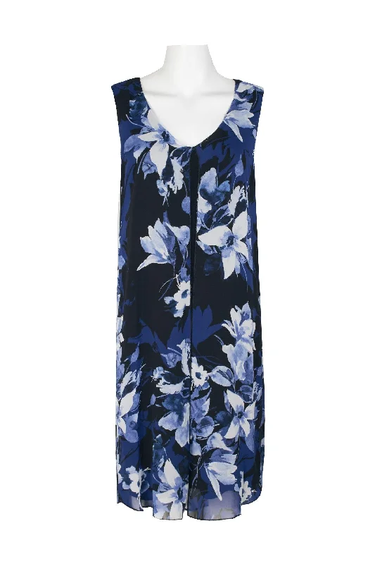 Connected Apparel Short Sleeveless Chiffon Dress