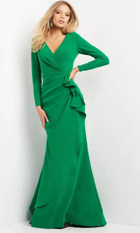 Jovani 06995 - Long Ruffle Draped Mother of the Groom Dress