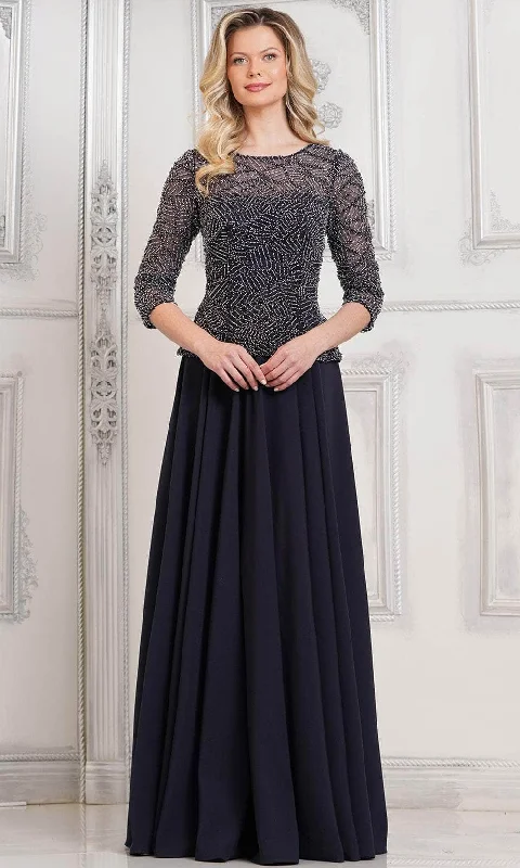 Marsoni by Colors MV1319-1 - Beaded Quarter Sleeve Long Dress