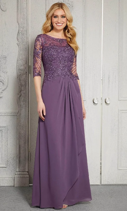 MGNY By Mori Lee - 72412 Illusion Bateau A-Line Evening Dress