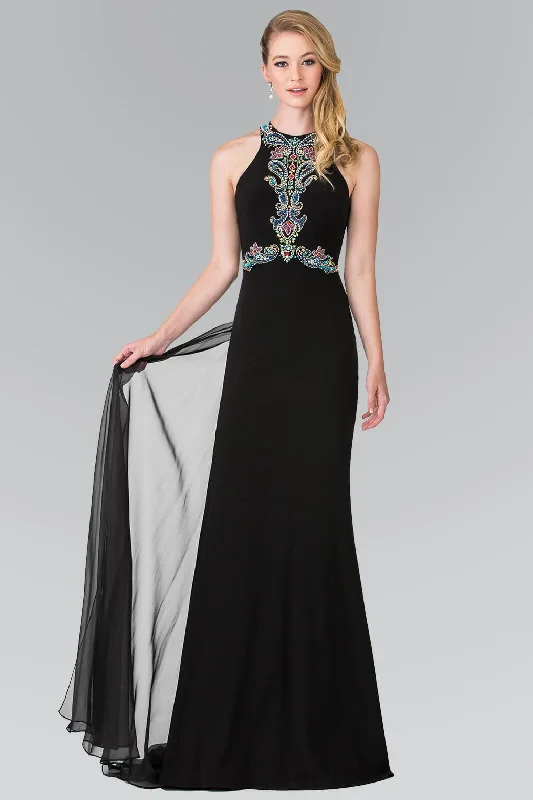 Prom Long Train Chiffon Evening Dress