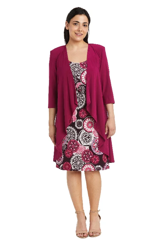 R&M Richards 7907P Short Print Jacket Petite Dress