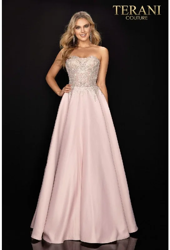 Terani Couture 2011P1197 Long Strapless Prom Dress