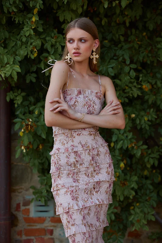 The Geranium Dress in Cedar Rose Print - FINAL SALE