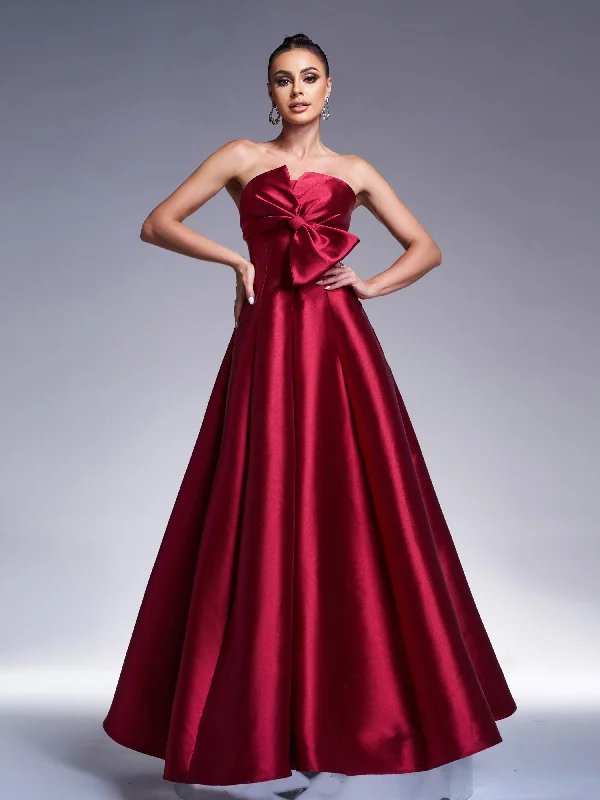 Bowknot Swing Lace Back Ball Gown RJ11887