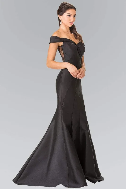 Elizabeth K - GL2213 Laced Off-Shoulder Mikado Mermaid Dress