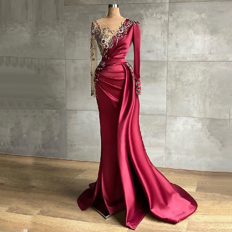 High quality mermaid bridesmaid dress fashion 2022 lace applique long wedding party dress African prom dress