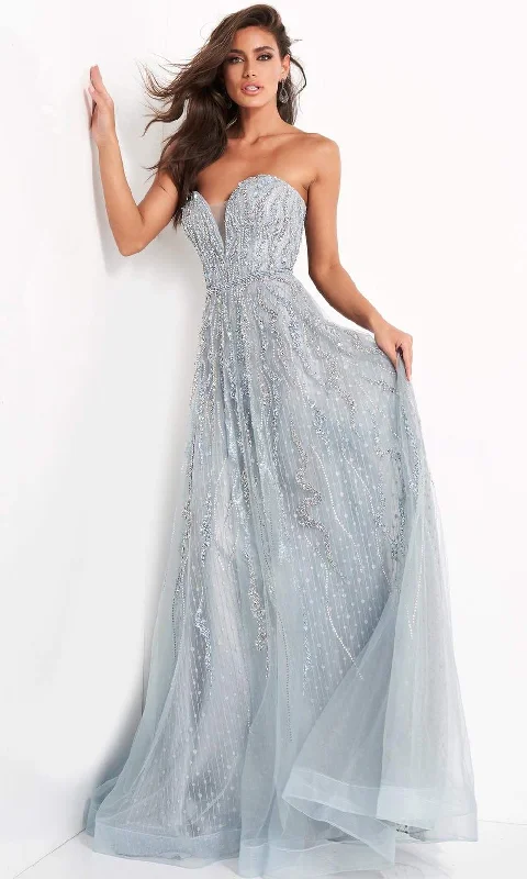 Jovani - 04633 Strapless Sweetheart Beaded A-Line Gown