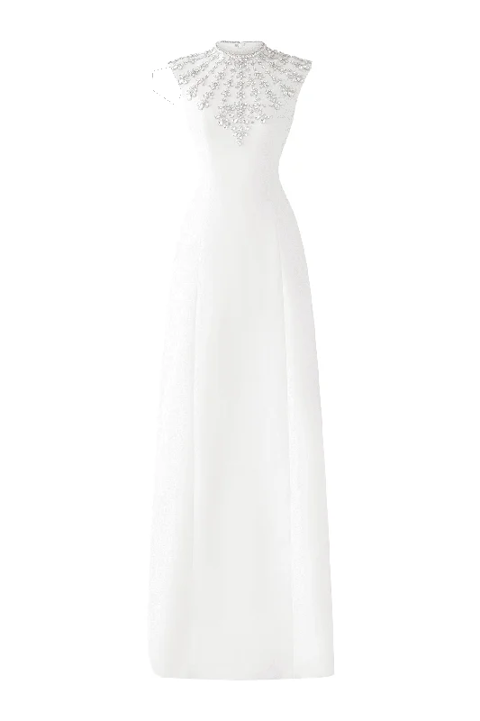 Liliana Bodycon Sleeveless Crepe Floor Length Dress