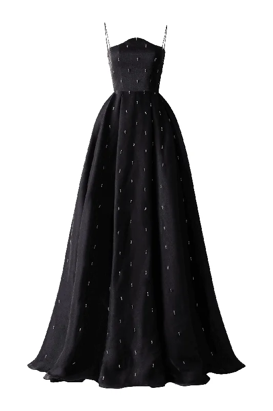 Maria Ball Gown Spaghetti Strap Voile Floor Length Dress
