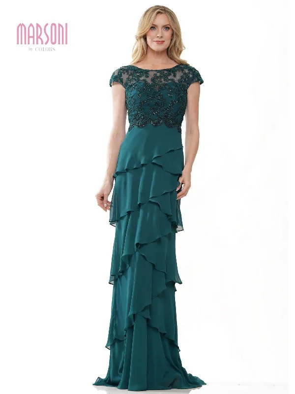 Marsoni MV1243 Long Cap Sleeve Formal Dress