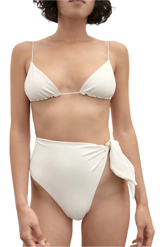 Convertible bikini that can be worn in multiple styles for versatility Asymmetrical Tie Bottom | Ecru Convertible bikini that can be worn in multiple styles for versatility Asymmetrical Tie Bottom | Ecru