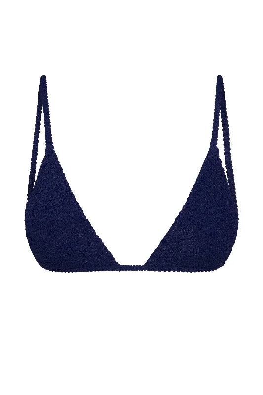 Women's Cut - Out Swim Tops in White with Geometric Shapes for an Edgy Beach Style Barbados Top - Midnight Crinkle Women's Cut - Out Swim Tops in White with Geometric Shapes for an Edgy Beach Style Barbados Top - Midnight Crinkle