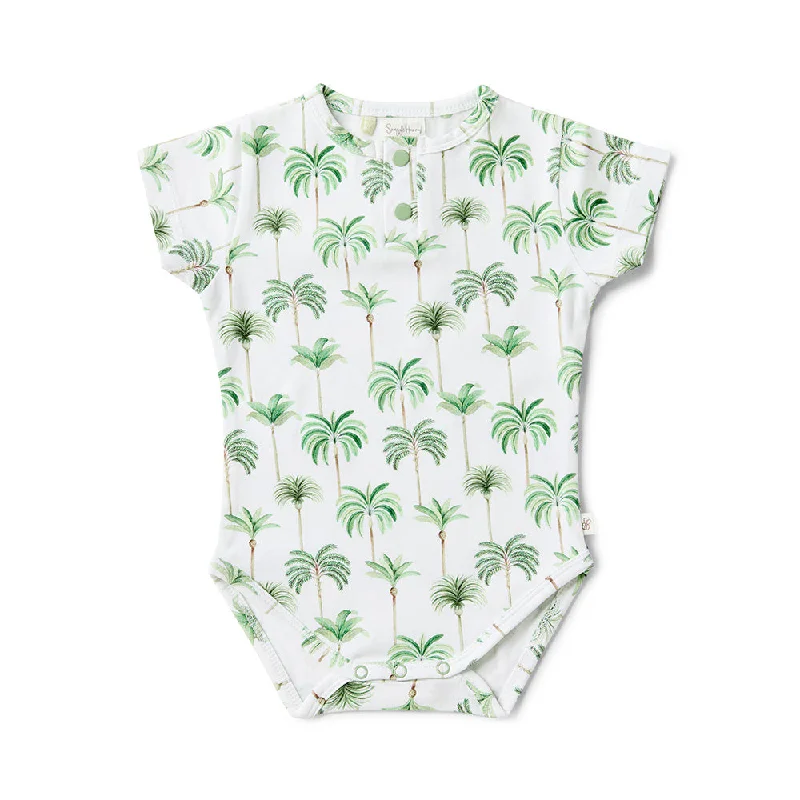 Snuggle Special - Green Palm Short Sleeve Organic Bodysuit