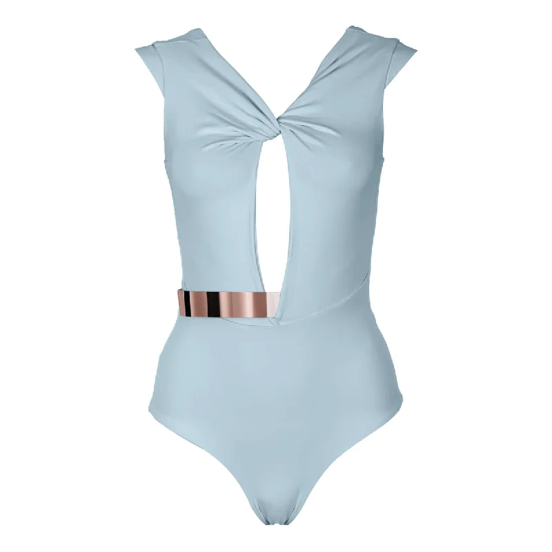 COTE D'AZUR Swimsuit  *STUDIO EDITION ROSÈGOLD/METALLIC BLACK - LIGHT BLUE