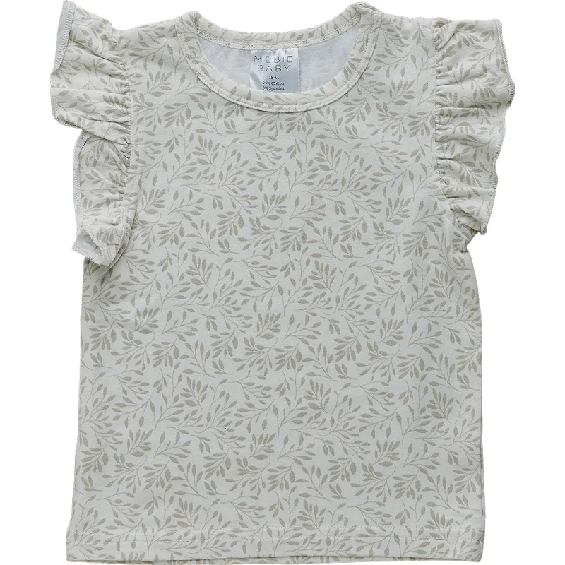 Cream Vines Ruffle Tee