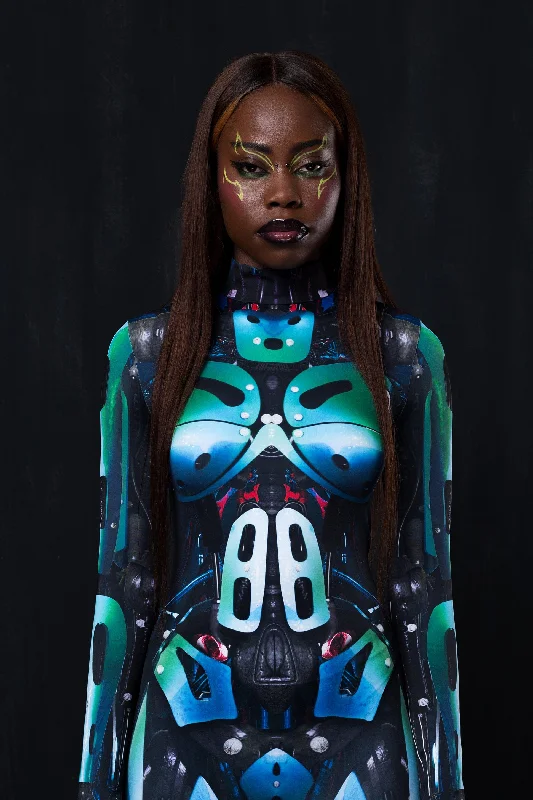 Ruffled Bodysuits with a Playful and Feminine Touch Cyberware Android Costume