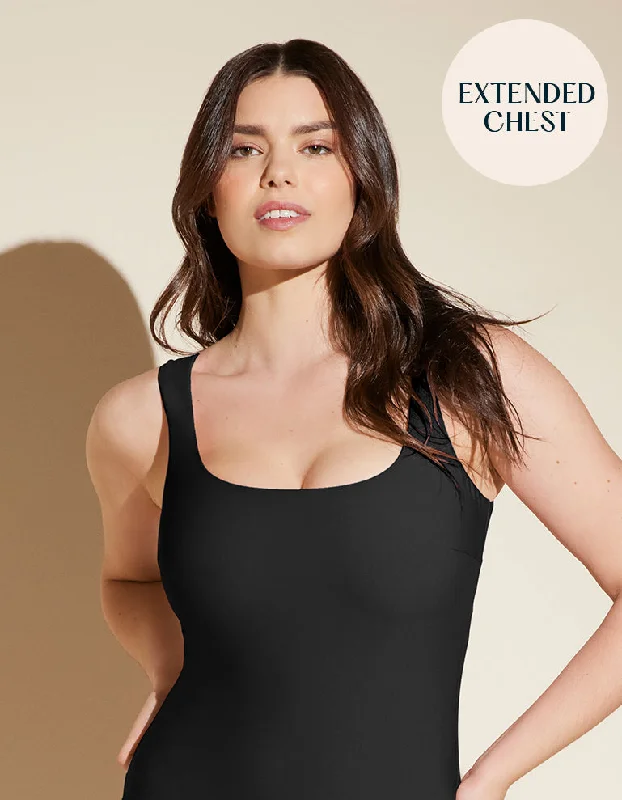 Plus Size Women's Ruffled Hem One - Pieces in Pink for a Feminine and Flirty Summer Outfit DreamSculpt® Busty Square Neck Tank Plus Size Women's Ruffled Hem One - Pieces in Pink for a Feminine and Flirty Summer Outfit DreamSculpt® Busty Square Neck Tank