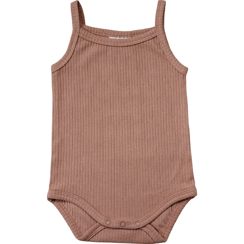 Dusty Rose Ribbed Tank Bodysuit