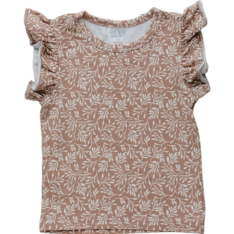 Dusty Rose Vines Ruffle Tee