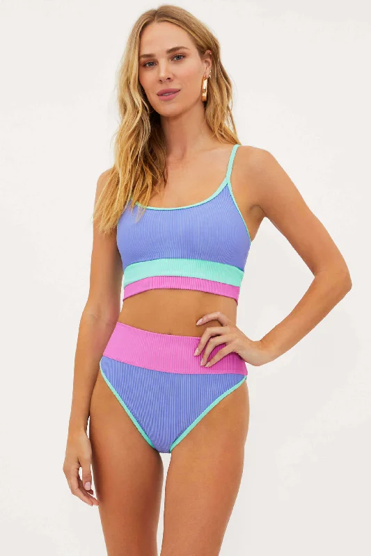 Women's Metallic - Trimmed Swim Tops in Gold for a Glamorous Beach Party Eva Top High Tide Colorblock Women's Metallic - Trimmed Swim Tops in Gold for a Glamorous Beach Party Eva Top High Tide Colorblock