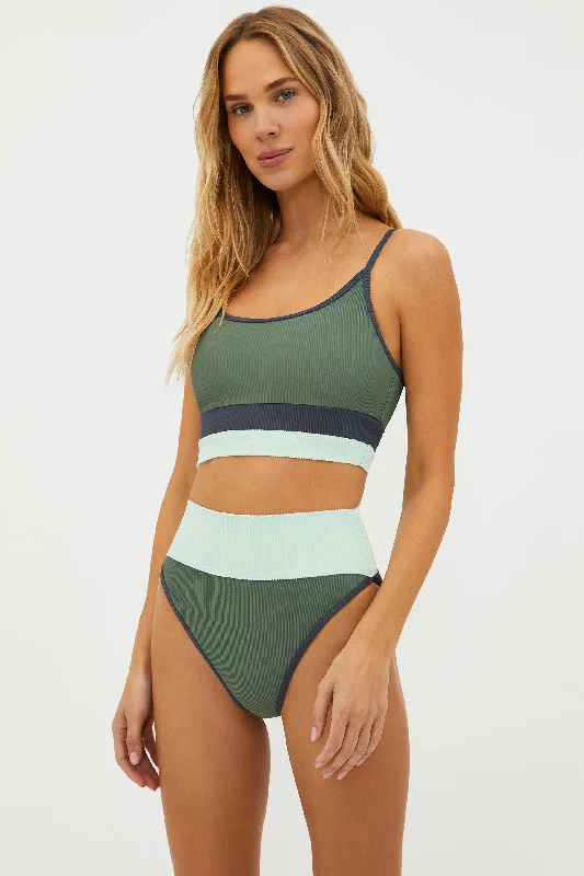 Women's Long - Sleeve Rash Guard Swim Tops in Black for Sun Protection and Surfing Eva Top Palm Paradise Colorblock Women's Long - Sleeve Rash Guard Swim Tops in Black for Sun Protection and Surfing Eva Top Palm Paradise Colorblock