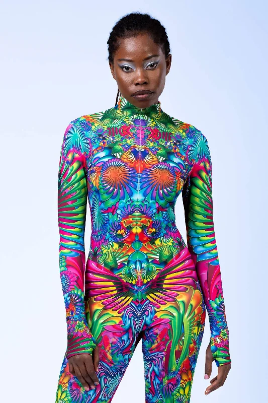 Metallic Bodysuits for a Glitzy and Glamorous Night Out Kaleidoscopic Bloom Costume