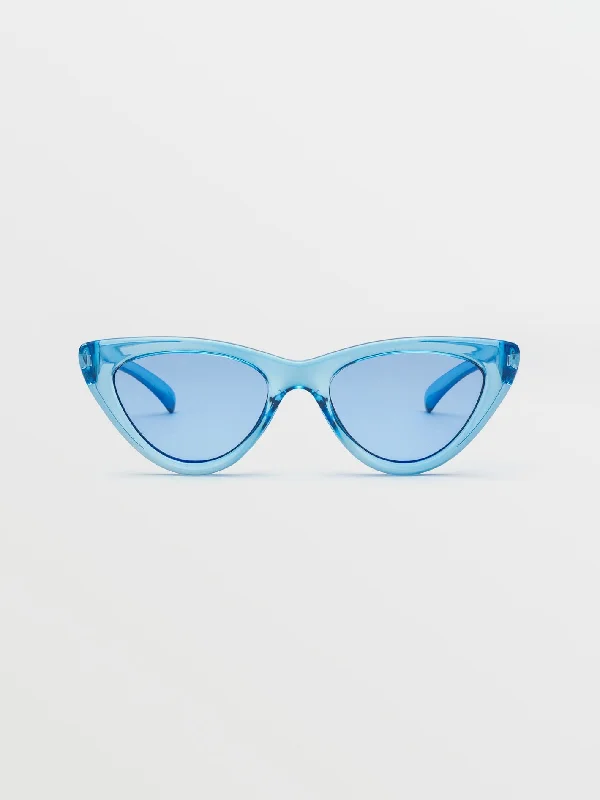 Women's Long - Length One - Pieces in Gray with Asymmetric Hem for a Contemporary and Fashionable Look Knife Sunglasses - Crystal Sky/Blue Women's Long - Length One - Pieces in Gray with Asymmetric Hem for a Contemporary and Fashionable Look Knife Sunglasses - Crystal Sky/Blue