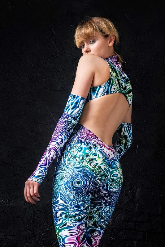Printed Bodysuits with Floral Patterns for a Feminine Vibe Liquid Insect Catsuit