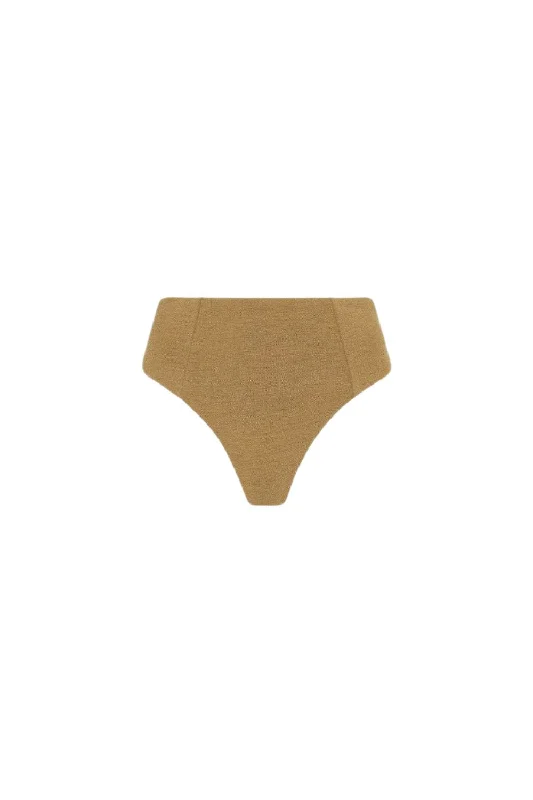 High - performance bikini with quick - drying fabric for active swimmers Lou Bottom Bouclê | Caramello High - performance bikini with quick - drying fabric for active swimmers Lou Bottom Bouclê | Caramello
