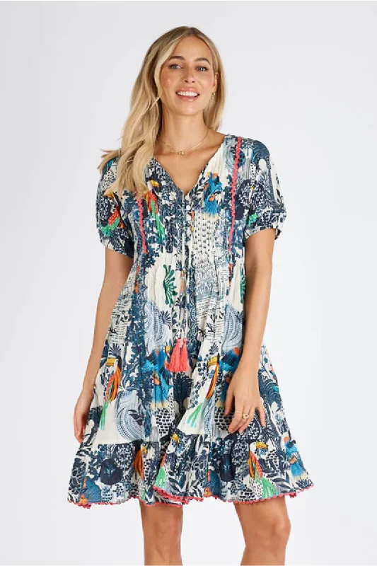 Lula Life Rio Cotton Dress Navy