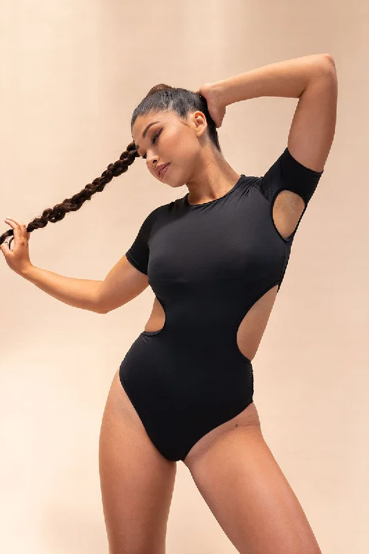 Ruffled Bodysuits with a Playful and Feminine Touch Lunalae Camlie Bodysuit - Recycled Black Ruffled Bodysuits with a Playful and Feminine Touch Lunalae Camlie Bodysuit - Recycled Black