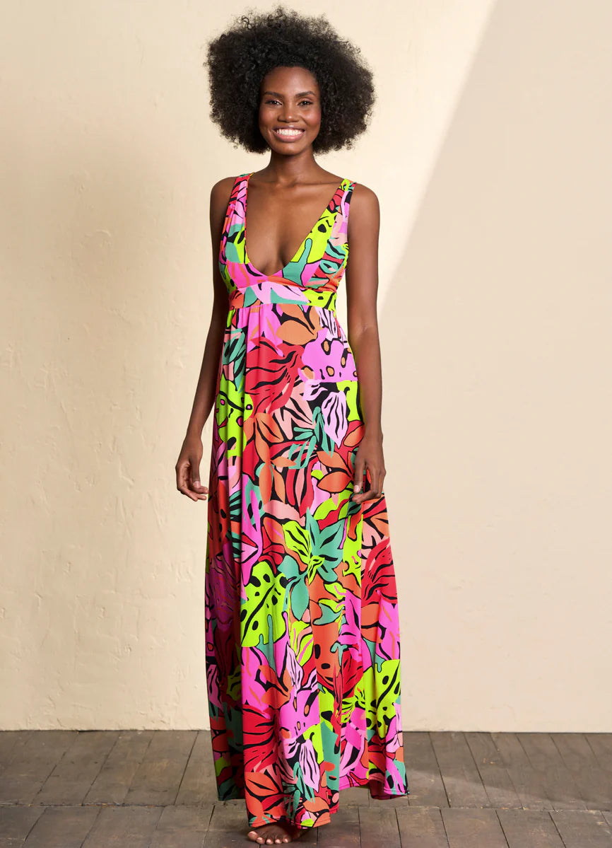 Ruched women swimwear with fabric gathers for a slimming effect Maaji Rainforest Glaring Long Dress Ruched women swimwear with fabric gathers for a slimming effect Maaji Rainforest Glaring Long Dress