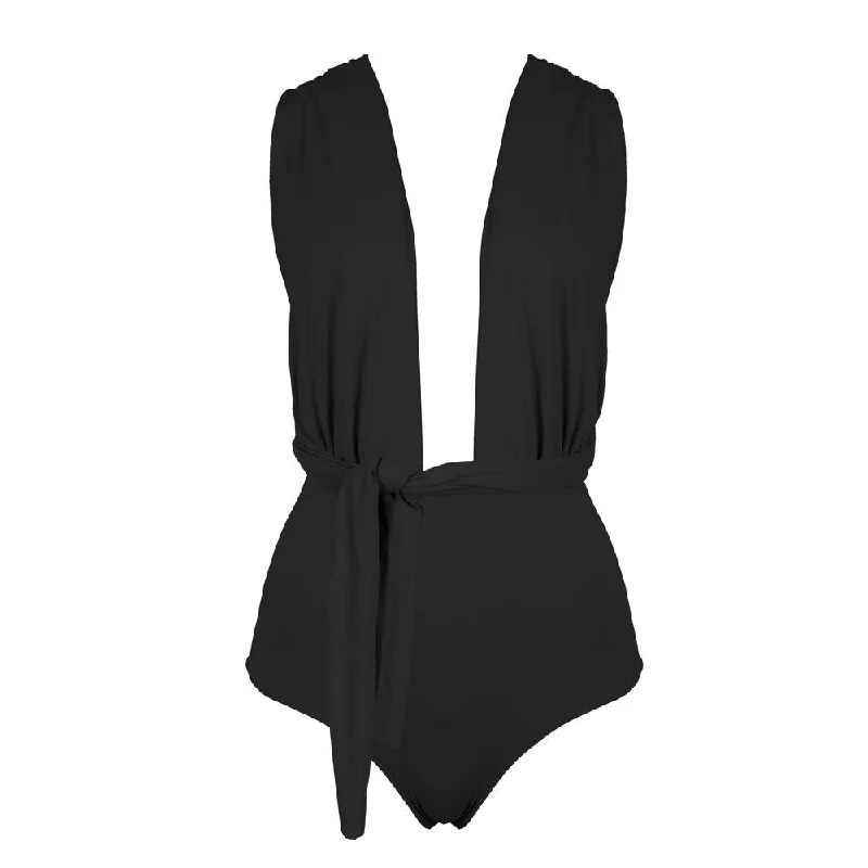 Women's Velvet One - Pieces in Emerald Green for a Luxurious and Sophisticated Occasion MALDIVES Swimsuit - 4in1 - BLACK Women's Velvet One - Pieces in Emerald Green for a Luxurious and Sophisticated Occasion MALDIVES Swimsuit - 4in1 - BLACK