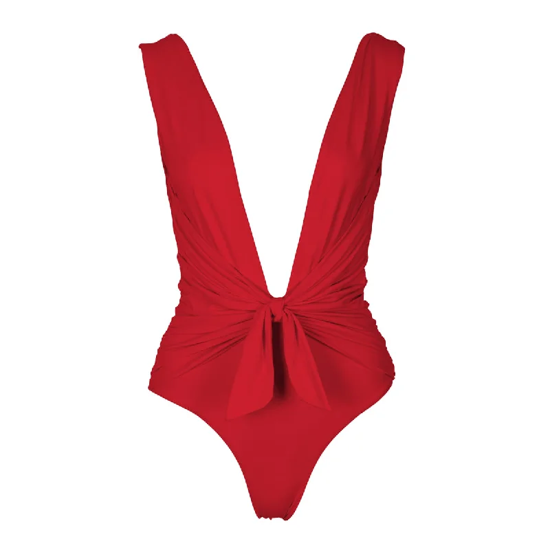 Women's Lace - Embellished One - Pieces in Cream for a Romantic and Vintage - Inspired Look MIAMI Swimsuit - CORAL RED Women's Lace - Embellished One - Pieces in Cream for a Romantic and Vintage - Inspired Look MIAMI Swimsuit - CORAL RED