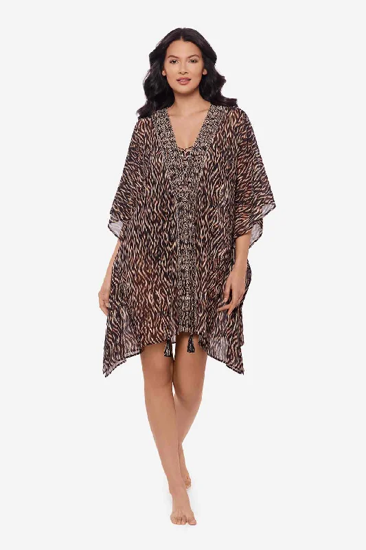 Wrap - around cover ups for a customizable fit Topkapi Caftan Swim Cover Up