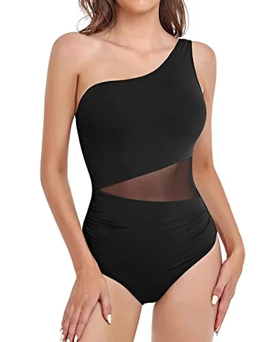 Women's Plaid Patterned One - Pieces in Red and Black for a Classic Fall Look Women's One Piece Bathing Suit One Shoulder Swimsuit Monokini-Black Women's Plaid Patterned One - Pieces in Red and Black for a Classic Fall Look Women's One Piece Bathing Suit One Shoulder Swimsuit Monokini-Black