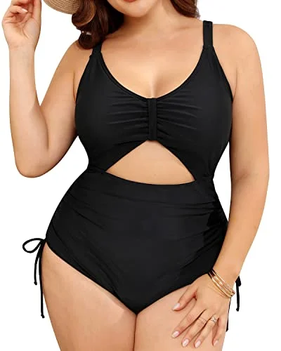 Plus Size Women's Animal Print One - Pieces in Leopard for a Bold and Trendy Statement Women Plus Size One Piece Swimsuits Deep V Neck Lace Up Swimwear-Black Plus Size Women's Animal Print One - Pieces in Leopard for a Bold and Trendy Statement Women Plus Size One Piece Swimsuits Deep V Neck Lace Up Swimwear-Black