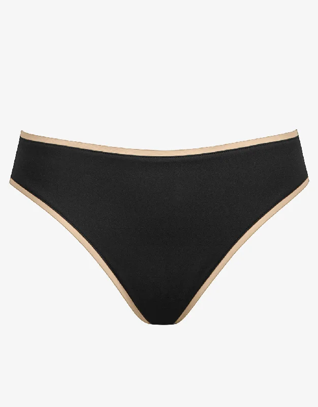 Sustainable bikini made from recycled materials for eco - conscious beachgoers Pura Bikini Pant - Black Camel Sustainable bikini made from recycled materials for eco - conscious beachgoers Pura Bikini Pant - Black Camel
