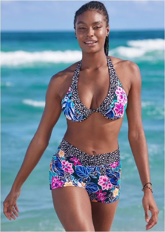 Women's Halter Neck Swim Tops with Tie - Back in Neon Colors for a Bold Summer Vibe Belize Underwire Halter Top - Island Vibes Women's Halter Neck Swim Tops with Tie - Back in Neon Colors for a Bold Summer Vibe Belize Underwire Halter Top - Island Vibes