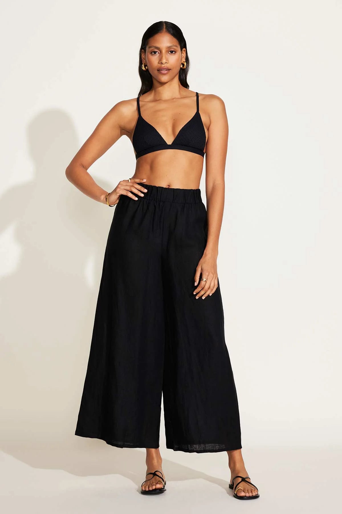 High - performance women swimwear with quick - drying fabric for active swimmers Vitamin A Swim Tallows Linen Wide Leg Pant (Colors Available) High - performance women swimwear with quick - drying fabric for active swimmers Vitamin A Swim Tallows Linen Wide Leg Pant (Colors Available)