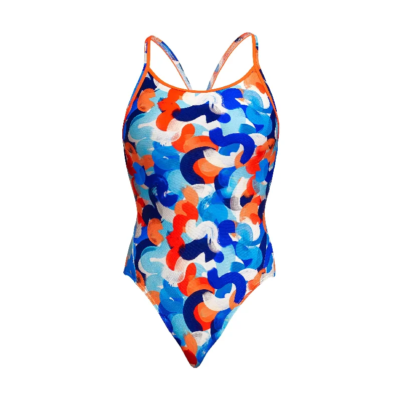 Sustainable women swimwear made from recycled materials for eco - conscious beachgoers Wet Paint | Ladies Diamond Back One Piece Sustainable women swimwear made from recycled materials for eco - conscious beachgoers Wet Paint | Ladies Diamond Back One Piece