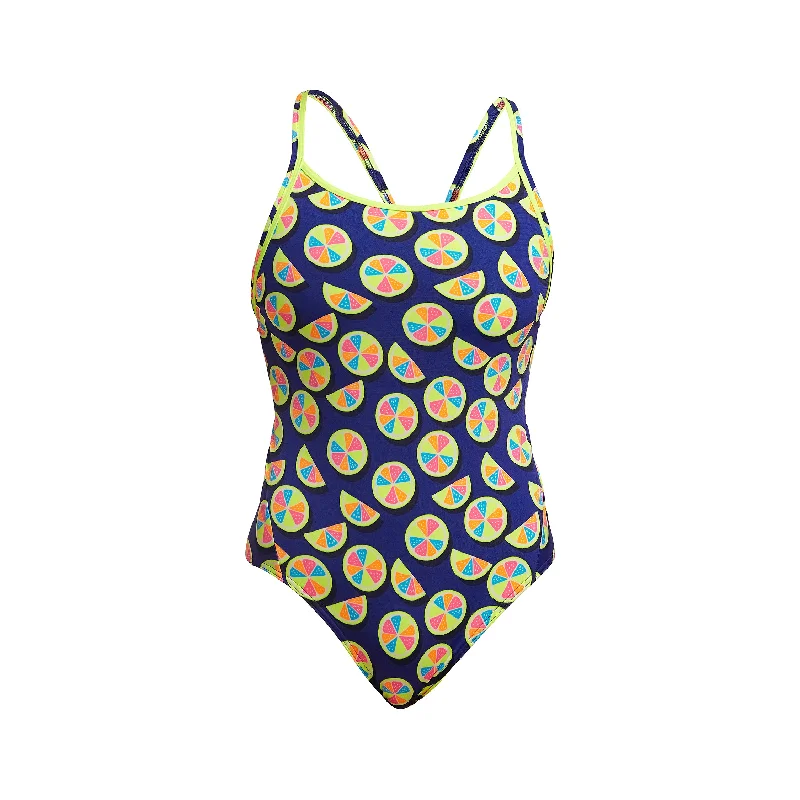 Printed floral women swimwear for a feminine and colorful beach vibe You Lemon | Ladies Diamond Back One Piece Printed floral women swimwear for a feminine and colorful beach vibe You Lemon | Ladies Diamond Back One Piece